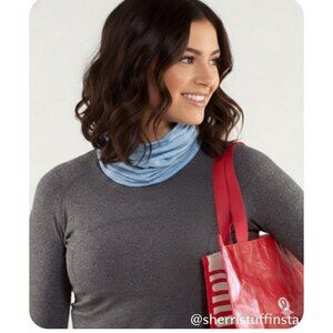 Lululemon Brisk Run Neck Warmer Beaming Blue Rulu W/ Tote Bag Bundle